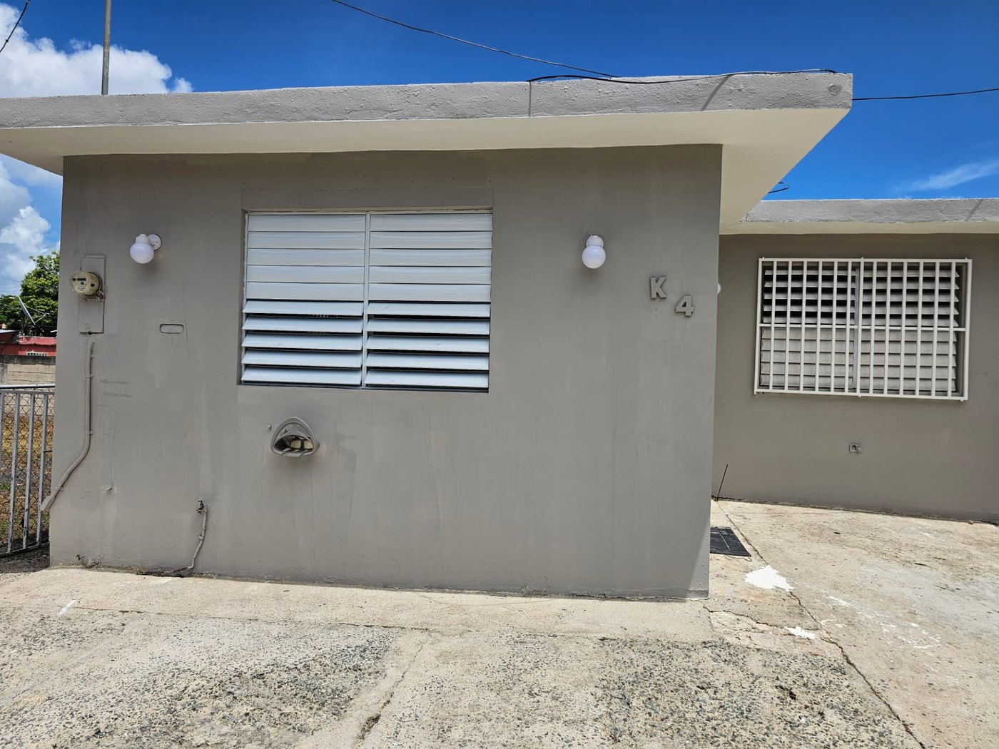 Renovated front exterior wall of a single-family home in Puerto Rico